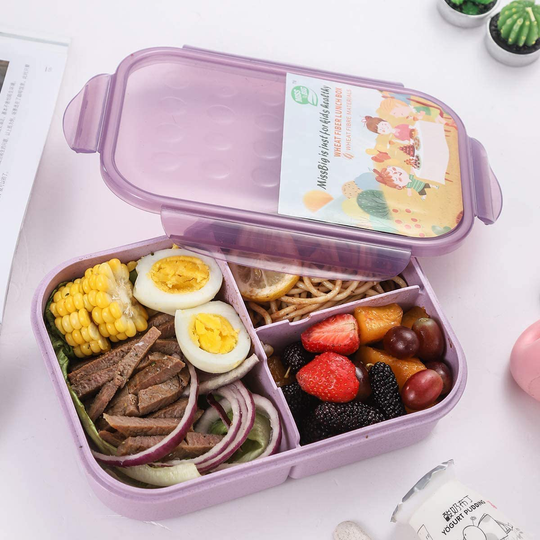 Bento Box,MISS BIG Bento Box for Kids,Ideal Leak Proof Lunch Box Kids,Mom’s Choice Kids Lunch Box, No BPAs and No Chemical Dyes,Microwave and Dishwasher Safe Lunch Containers(Purple)