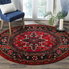 Safavieh Vintage Hamadan Collection VTH211A Oriental Traditional Persian Non-Shedding Stain Resistant Living Room Bedroom Area Rug, 3' x 3' Round, Red / Multi