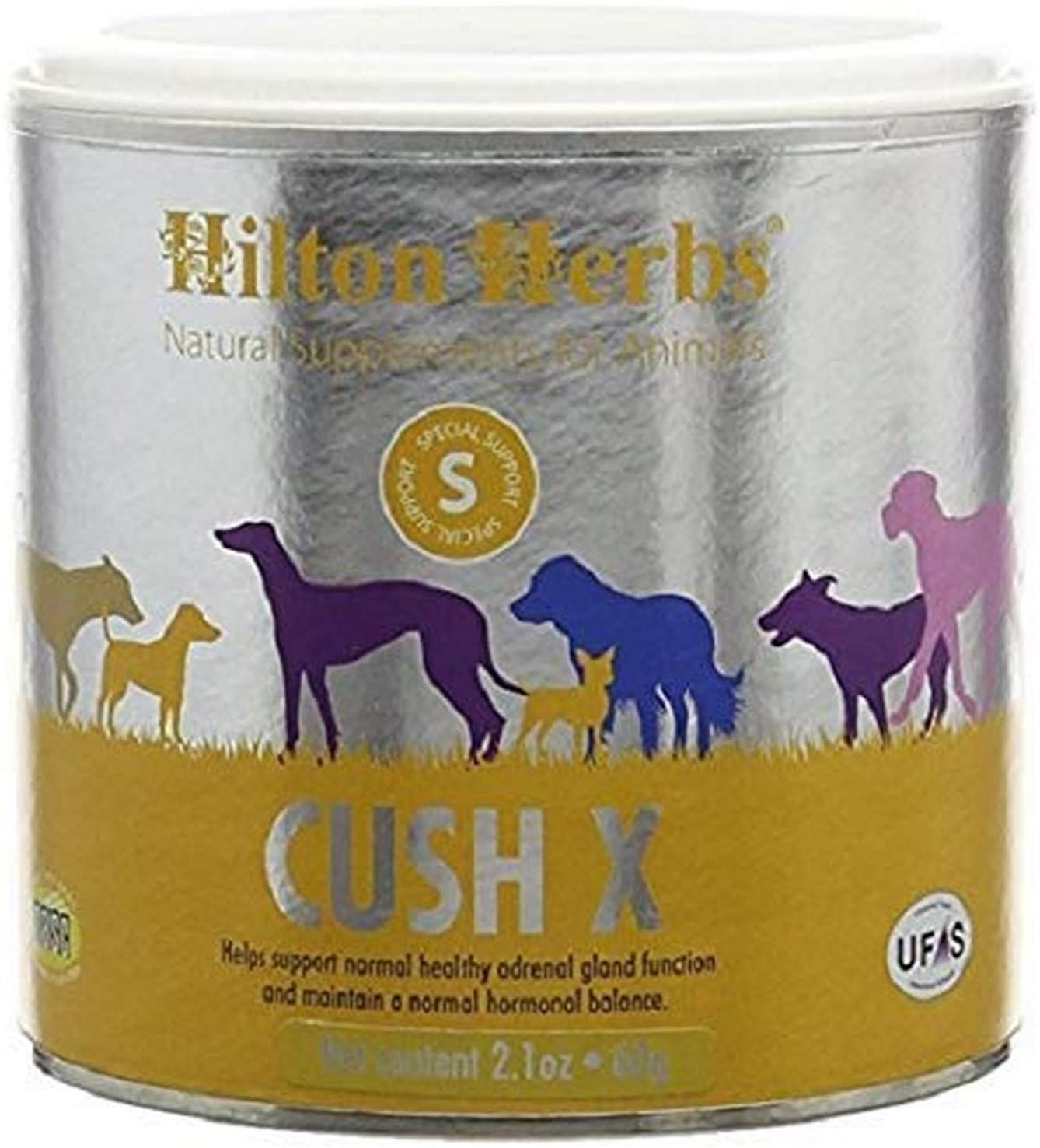 Hilton Herbs Canine Adrenal Gland Support Supplement for Dogs, 2.1 oz Tub