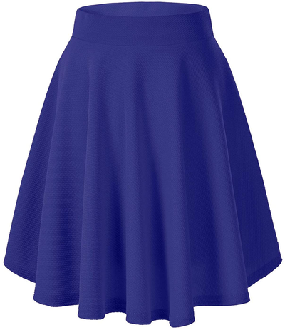 Urban CoCo Women's Basic Versatile Stretchy Flared Casual Mini Skater Skirt