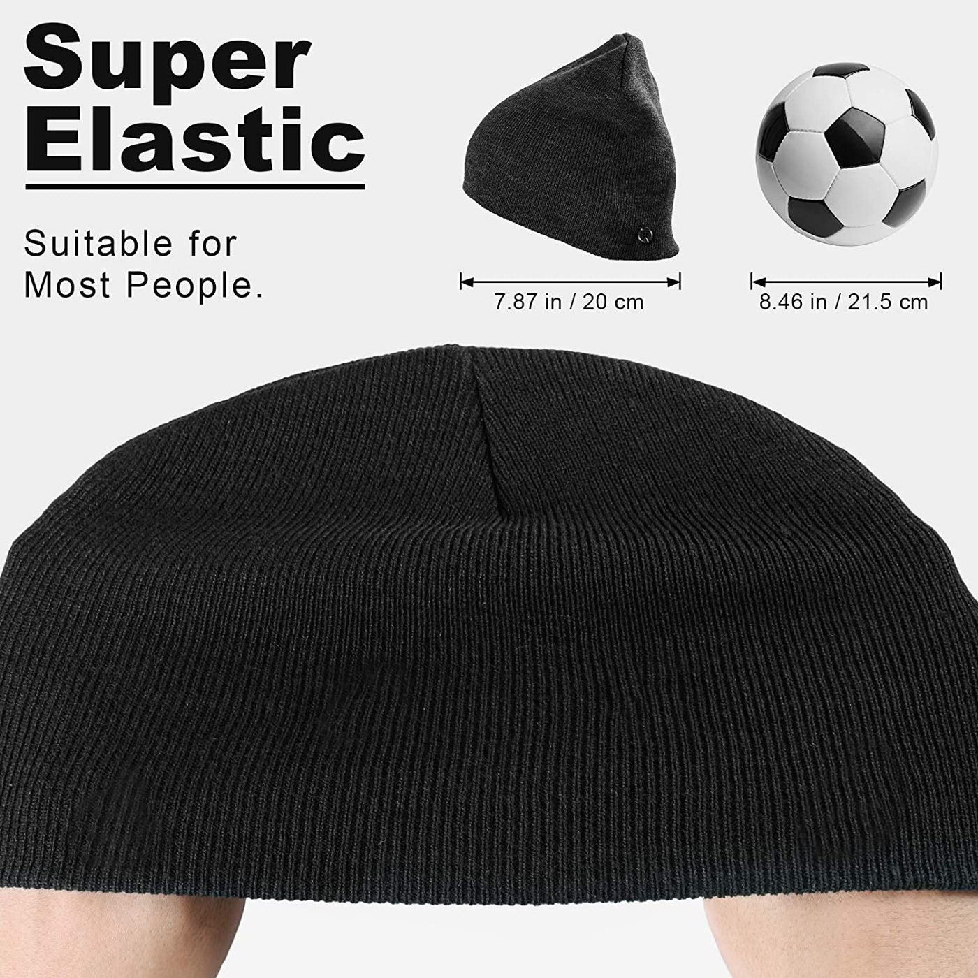 Winter Beanie Hat for Women Men, Stretchy Knit Hat with 4 Buttons to Hold Mask, Skull Caps, Mask Hat