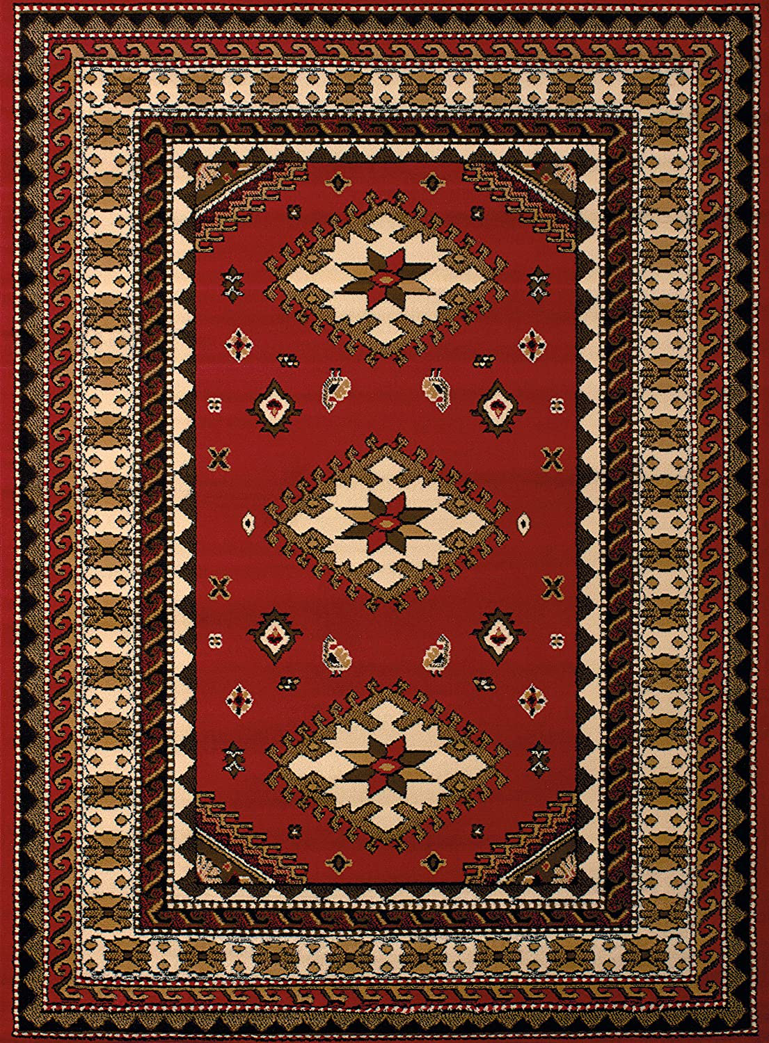 United Weavers of America Dallas Tres Rug, 8 x 10', Red