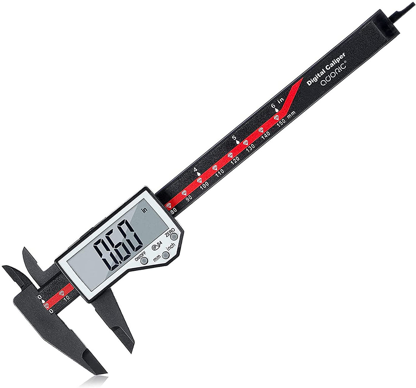 Digital Caliper, 0-6" Electronic Stainless Steel Caliper with Large LCD Screen Vernier Caliper for Length Depth Inner Outer Diameter Measuring