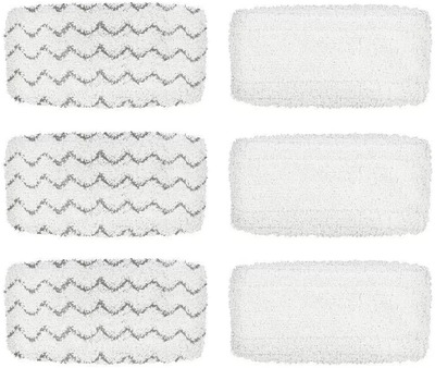 BettaWell Steam Mop Refill Pads Compatible with Bissell 1252 1606670 1543 1652 1132M 1530 11326 Symphony Hard Floor Vacuum Steam Cleaner Series (Pack of 6)