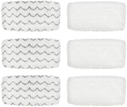 BettaWell Steam Mop Refill Pads Compatible with Bissell 1252 1606670 1543 1652 1132M 1530 11326 Symphony Hard Floor Vacuum Steam Cleaner Series (Pack of 6)