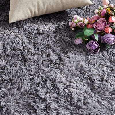 PAGISOFE Ultra Soft Fluffy Shag Area Rugs for Bedroom, Shaggy Silver Rugs Carpets for Kids Room, Girls Room, Baby Room, Nursery Decor, Floor Fuzzy Rugs for Living Room, 4x5.3 Feet, Light Grey Rug