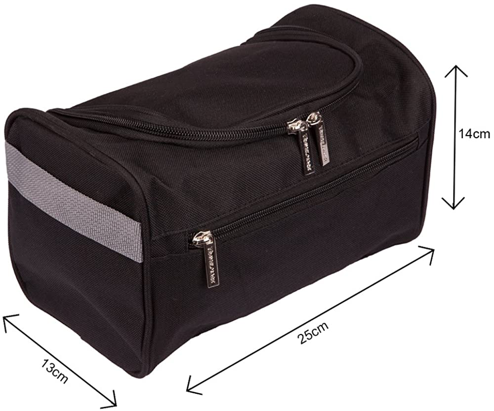 TravelMore Hanging Travel Toiletry Bag Organizer & Bathroom Hygiene Dopp Kit with Hook for Traveling Accessories Toiletries Bathroom Shaving & Makeup for Men and Woman - Black