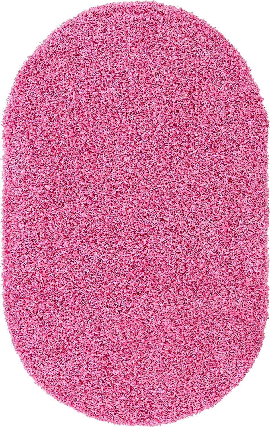 Unique Loom Solo Solid Shag Collection Area Modern Plush Rug Lush & Soft, 3' 3" x 5' 3", Bubblegum Pink