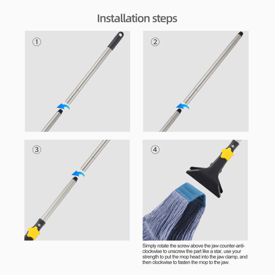 Yocada Looped-End String Wet Mop Head Refill Replacement Heavy Duty Cotton Commercial Industrial Grade Floor Cleaning