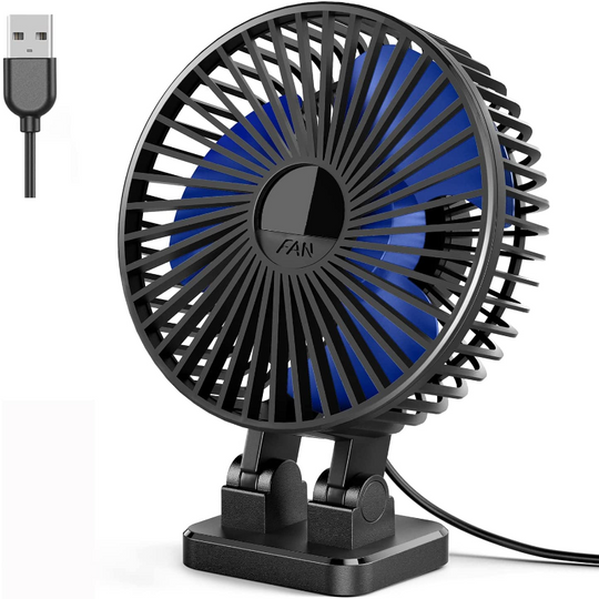 3 Speed 5 inch USB Fan for Desk - Rotating & Quiet