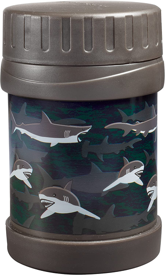 Bentology Kids Lunch Bag Set (Sharks) w/ Reusable Hard Ice Pack and Double-Insulated Food Jar - Perfect Lunchbox Kits for Boys and Girls Back to School