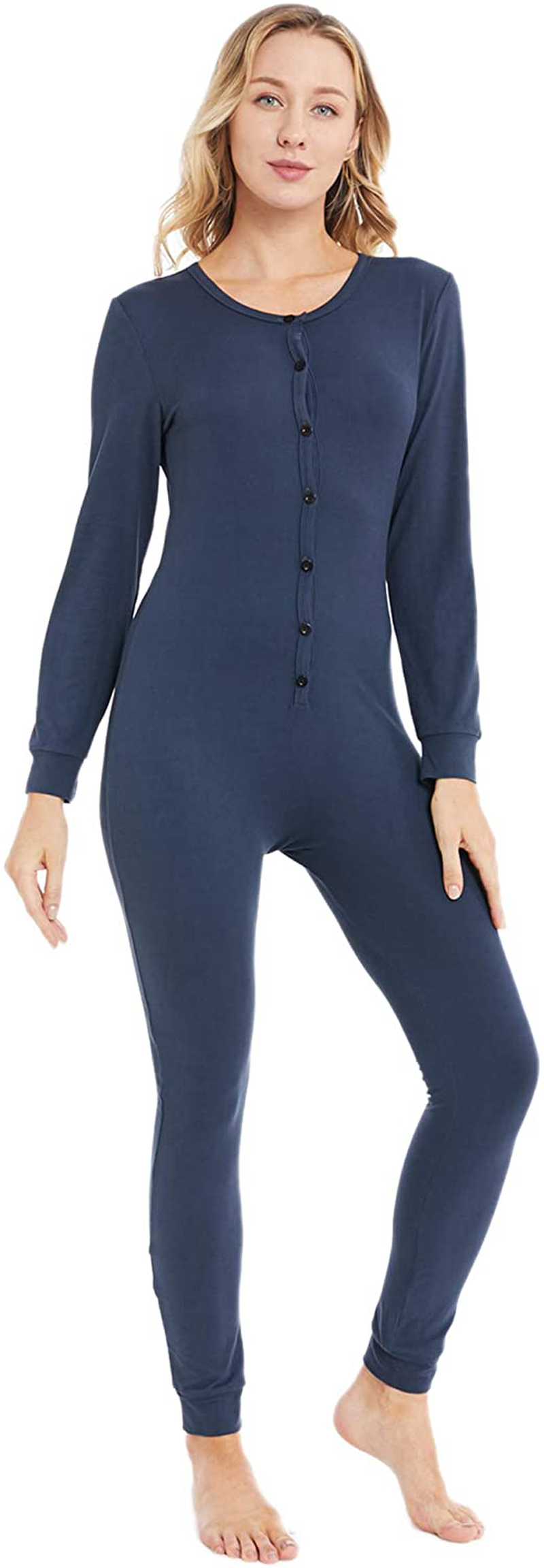 YANGXINYUAN Womens Onesie Pajamas Base Layers Thermal Underwear Long Sleeve Jumpsuit Sleepwear