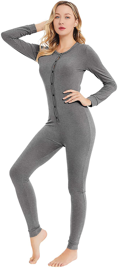 YANGXINYUAN Womens Onesie Pajamas Base Layers Thermal Underwear Long Sleeve Jumpsuit Sleepwear