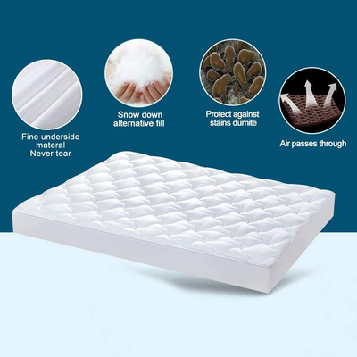 King Mattress Pad Cover Pillowtop Overfilled Cooling 8-21 Inch Deep Pocket Quilted Fitted Bed Topper with Sonw Down Alternative
