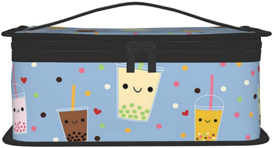 Happy Boba Bubble Tea Small Lunch Bag Box Insulated Snack Bag For Men Women Portable Lunch Box For Kids Adult Work & School