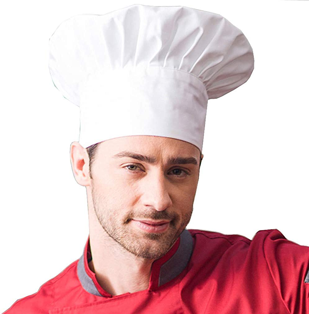 Hyzrz Chef Hat Adult Adjustable Elastic Baker Kitchen Cooking Chef Cap