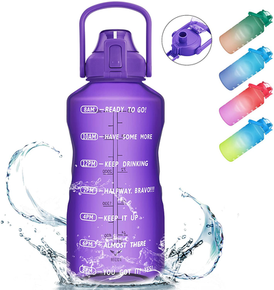 PASER 64oz/128oz Motivational Water Bottle with Time Marker & Straw, Leakproof Tritan BPA Free Water Jug Ensure You Drink Enough Water Daily for Fitness, Gym and Outdoor Sports