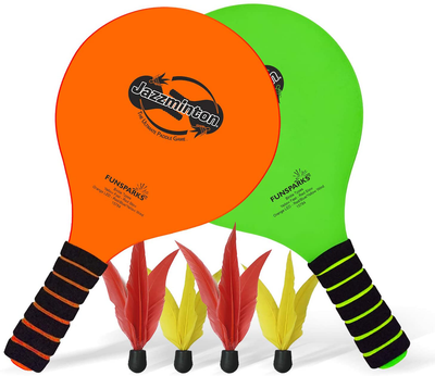 Funsparks Paddle Ball Jazzminton Game - All-Season Indoor/Outdoor Racquet Game for Active Play