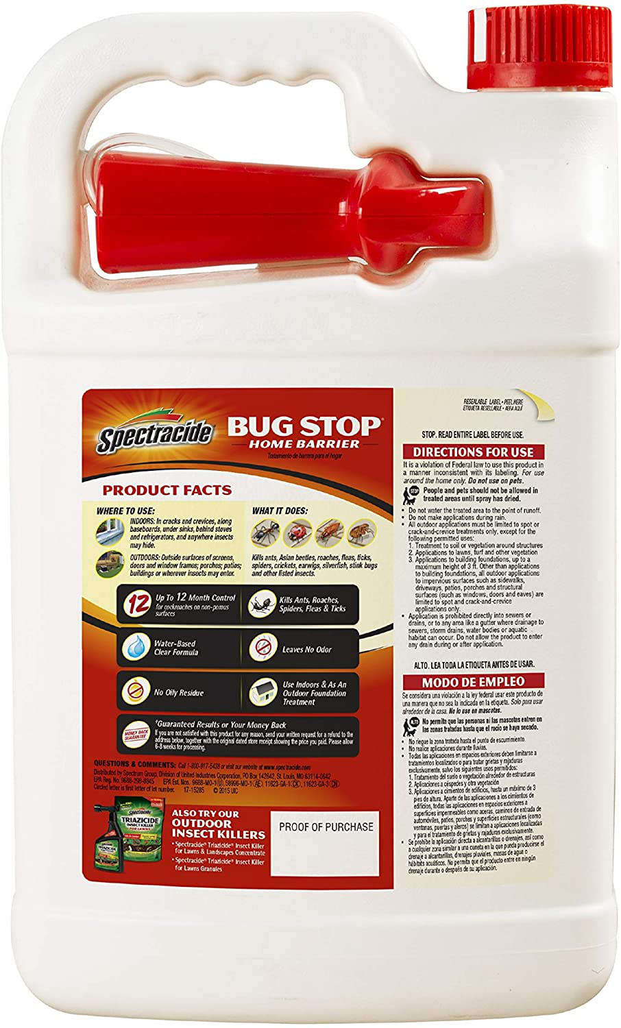 Spectracide Bug Stop Home Barrier, Ready-to-Use, 1-Gallon