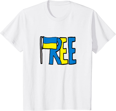 Ukrainian Flag "Free Ukraine" T-Shirt - Mens, Womens & Kids