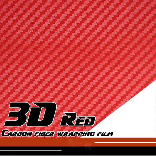 Silence Shopping 3D Carbon Fiber Vinyl Car DIY Wrap Sheet Roll Film Sticker Decal Red or Black