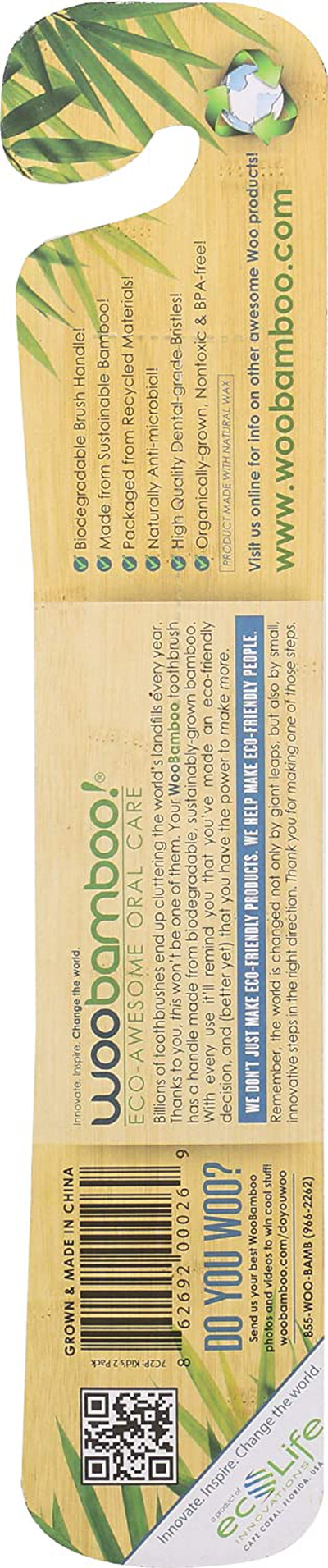 Woobamboo Toothbrush Kid Siper Sugar Freet 2 Pack