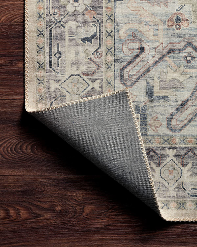 Loloi II Hathaway Collection HTH-02 Denim / Multi, Traditional Runner Rug, 2'-6" x 7'-6"