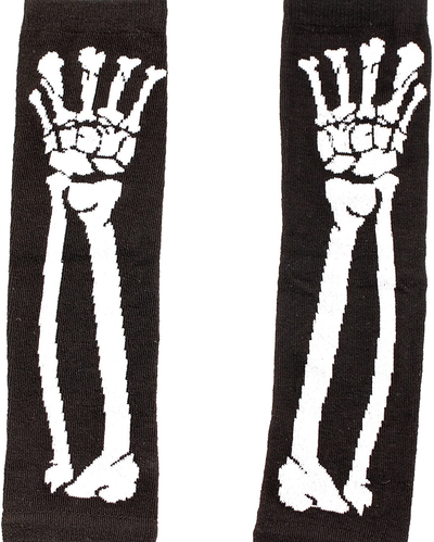 EDENKISS Punk Gothic White Skeleton Halloween Long Arm Warmer Weave Fingerless Dress Gloves