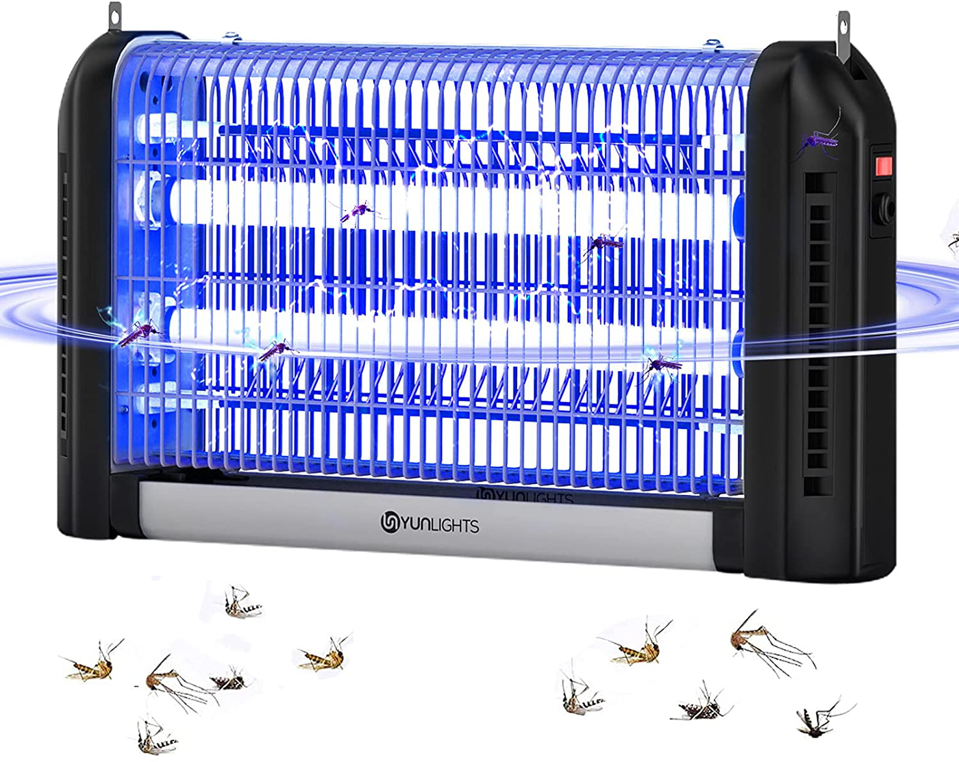 YUNLIGHTS Bug Zapper Outdoor Electric: 20W High Power Mosquito Killer 2800V Fly Trap Hanging UV Light Mosquito Zapper for Indoor Patio Home Garden Backyard