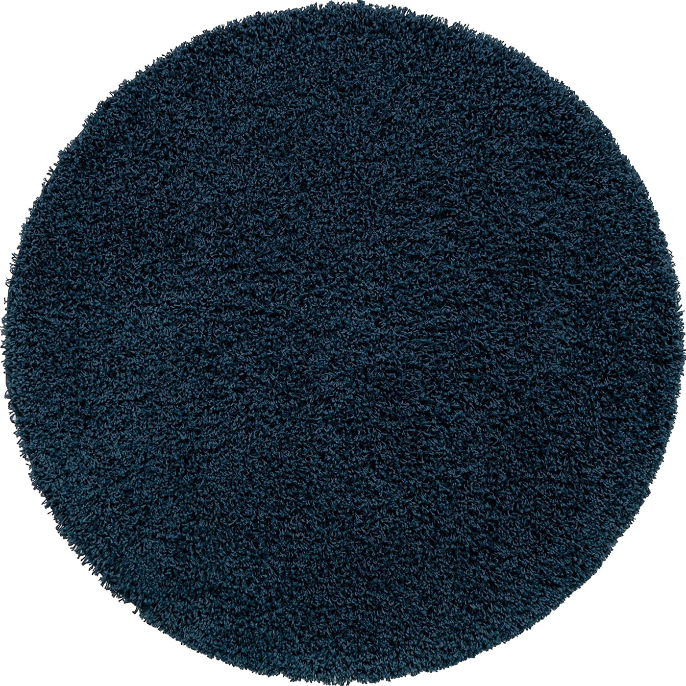 Unique Loom Solo Solid Shag Collection Area Modern Plush Rug Lush & Soft, 5' 0 x 5' 0, Navy Blue