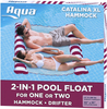 Aqua LEISURE Catalina XL Hammock, 4-in-1 Multi-Purpose Inflatable 1-2 Person Pool Float, Water Lounge, Burgundy/White Stripe (AQL13837BZ)