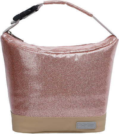 MIER Small Lunch Bag Purse Insulated Leakproof Cooler Lunch Tote for Kids Girls Boys Women Men to School Work Travel Gym, Buckle Handle, Rose Gold