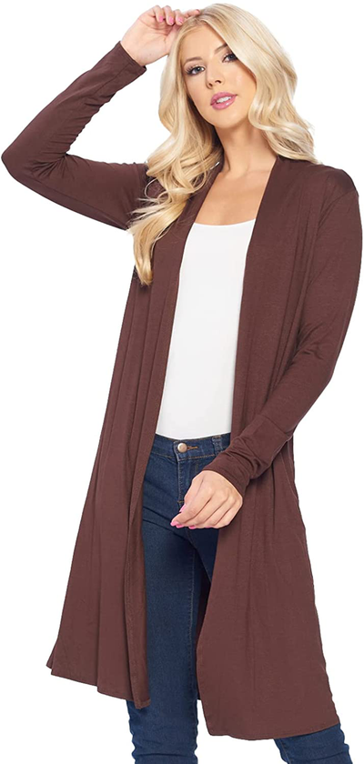 Issac Liev Isaac Liev Trendy Extra Long Duster Soft Lightweight Cardigan - Made in The USA