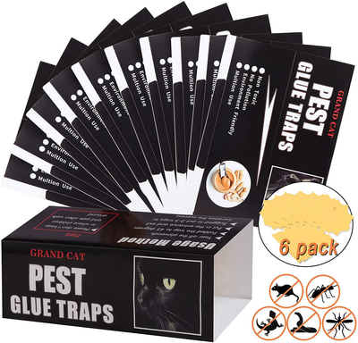 Mouse Glue Traps Large Size, 10 Pieces Peanut Butter Mouse Traps Glue Pads Super Sticky Boards for Indoor and Outdoor Mice, Rats, Cockroach, Spiders