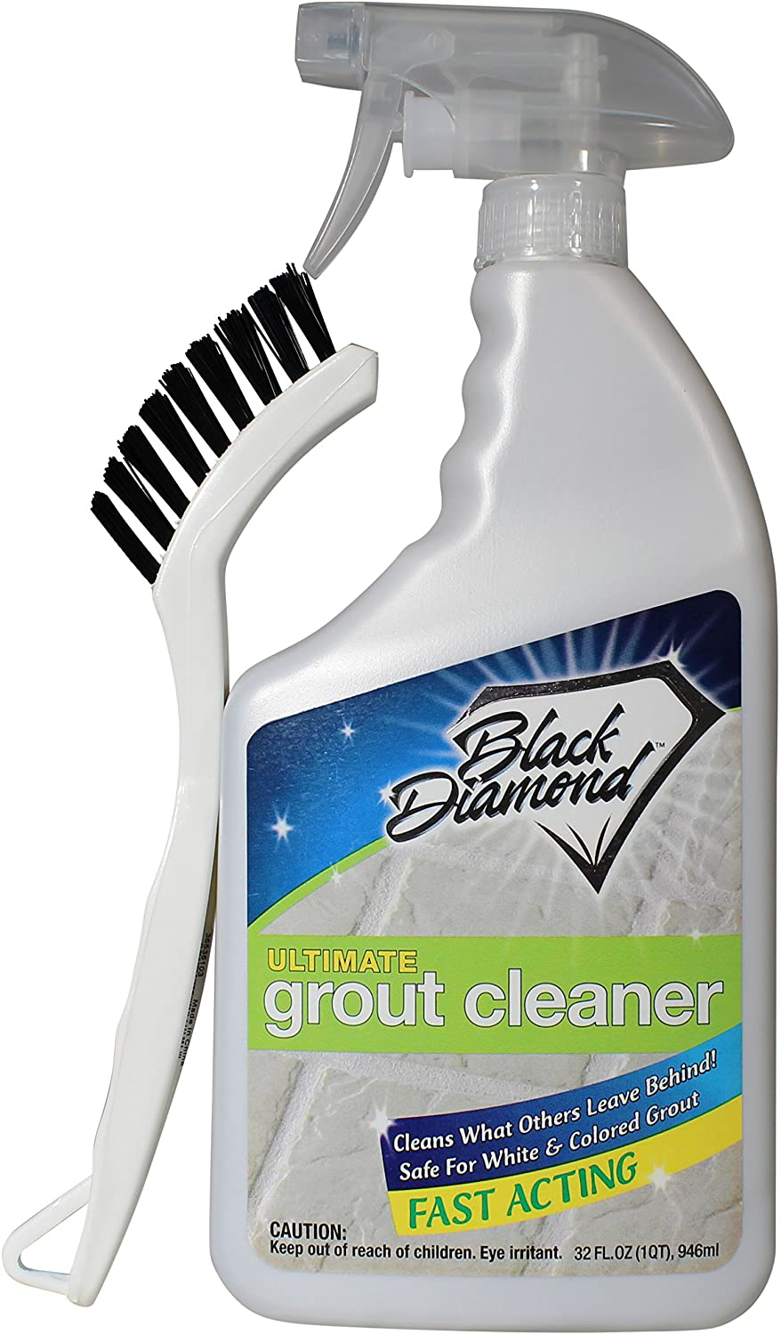 ULTIMATE GROUT CLEANER: Best Cleaner for Tile,Ceramic,Porcelain, Marble Acid-free Safe Deep Cleaner & Stain Remover for Even the Dirtiest Grout. (1-Quart/1-Brush)