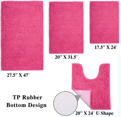 Bath Rugs Floor Non Slip Curved Bathroom Mat  Microfiber Plush Super Water Absorbent Machine Wash/Dry Shaggy Carpet for Toilet 