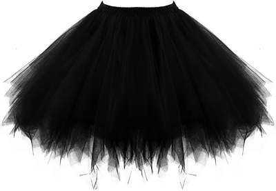 Honeystore Women's Short Vintage Ballet Bubble Puffy Tutu Petticoat Skirt