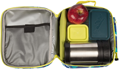 Insulated Durable Lunch Bag - Reusable Lunch Box Meal Tote With Handle and Pockets, Works with Bentology Bento Box, Bentgo, Kinsho, Yumbox (10"x8"x3.5") - Jets