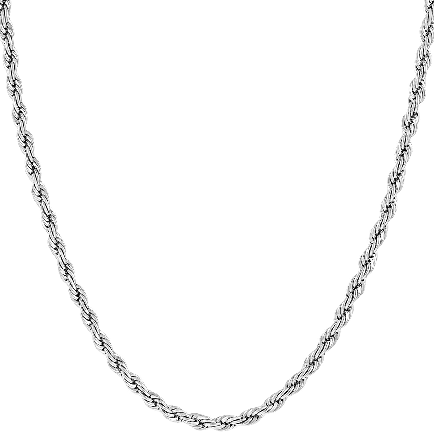 2mm Rope Chain Necklace 24k Real Gold Plated for Women and Men