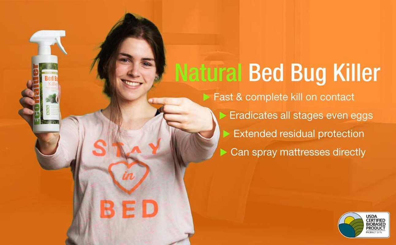 Bed Bug Killer by EcoRaider 16 oz, Fast and Sure Kill with Extended Residual Protection, Natural & Non-Toxic, Child & Pet Friendly