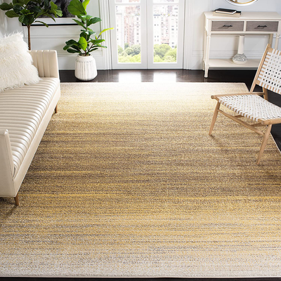 Safavieh Adirondack Collection ADR142D Modern Ombre Area Rug, 6' x 6' Square, Gold / Ivory