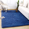 Quenlife Soft Bedroom Rug, Plush Shaggy Carpet Rug for Living Room Fluffy Area Rug for Kids Grils Room, Nursery Home Decor Fuzzy Rugs with Anti-Slip Bottom, 4 x 6ft, Light Navy