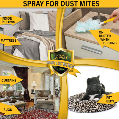 Bed Bug & Dust Mite Killer Natural Spray Treatment for Mattresses, Covers, Carpets & Furniture - Fast Extended Protection. Pet & Kids Safe - No Toxins or Chemicals 128 oz Gallon