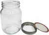 TACKTIMES Regular Mason Jar with Silver Mason Storage Split-Type Lids Leak Proof for Food Storage 500ML (Type 1)