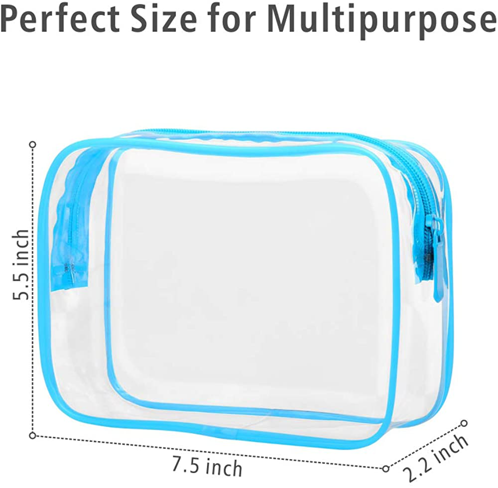 Clear Toiletry Bag, Packism 3 Pack TSA Approved Toiletry Bag Quart Size Bag, Travel Makeup Cosmetic Bag for Women Men, Carry on Airport Airline Compliant Bag