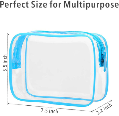 Clear Toiletry Bag, Packism 3 Pack TSA Approved Toiletry Bag Quart Size Bag, Travel Makeup Cosmetic Bag for Women Men, Carry on Airport Airline Compliant Bag