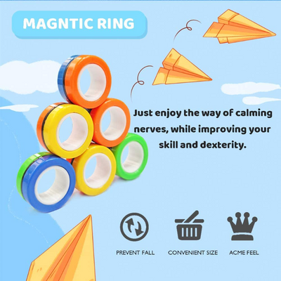 Set of 3 Magnetic Rings Fidget Spinner Game