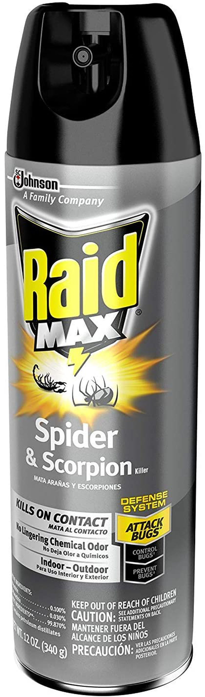 Raid Spider and Scorpion Killer, Kills spiders, scorpions, roaches, ants, Waterbugs, earwigs, 12 Oz