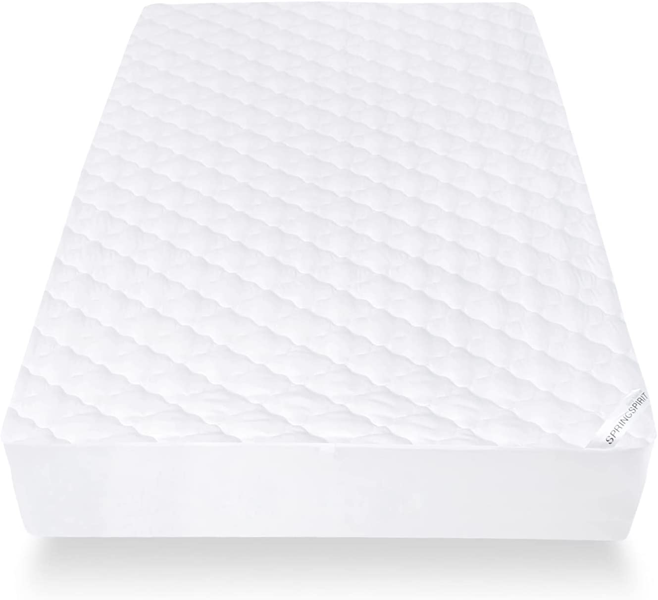 SPRINGSPIRIT Mattress Protector Waterproof Twin Size, Breathable & Noiseless Twin Mattress Pad Cover Quilted Fitted with Deep Pocket up to 14" Depth