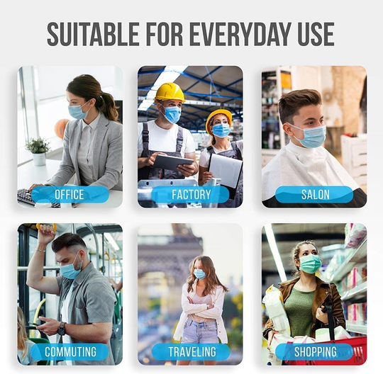 50 PCS Disposable Face Masks - 3 Layer Protection Face Masks